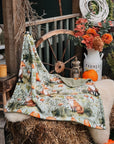 Bodhi & The Birchtree Polar Fleece Blanket - Foxes & Mushrooms & Avocado