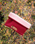 ‘The Mellie’ Wine & Baby Pink Polar Fleece Snood