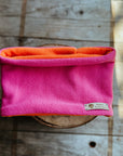 Bodhi & The Birchtree ‘The Nellie’ Pink & Orange Polar Fleece Snood - Bodhi & The Birchtree
