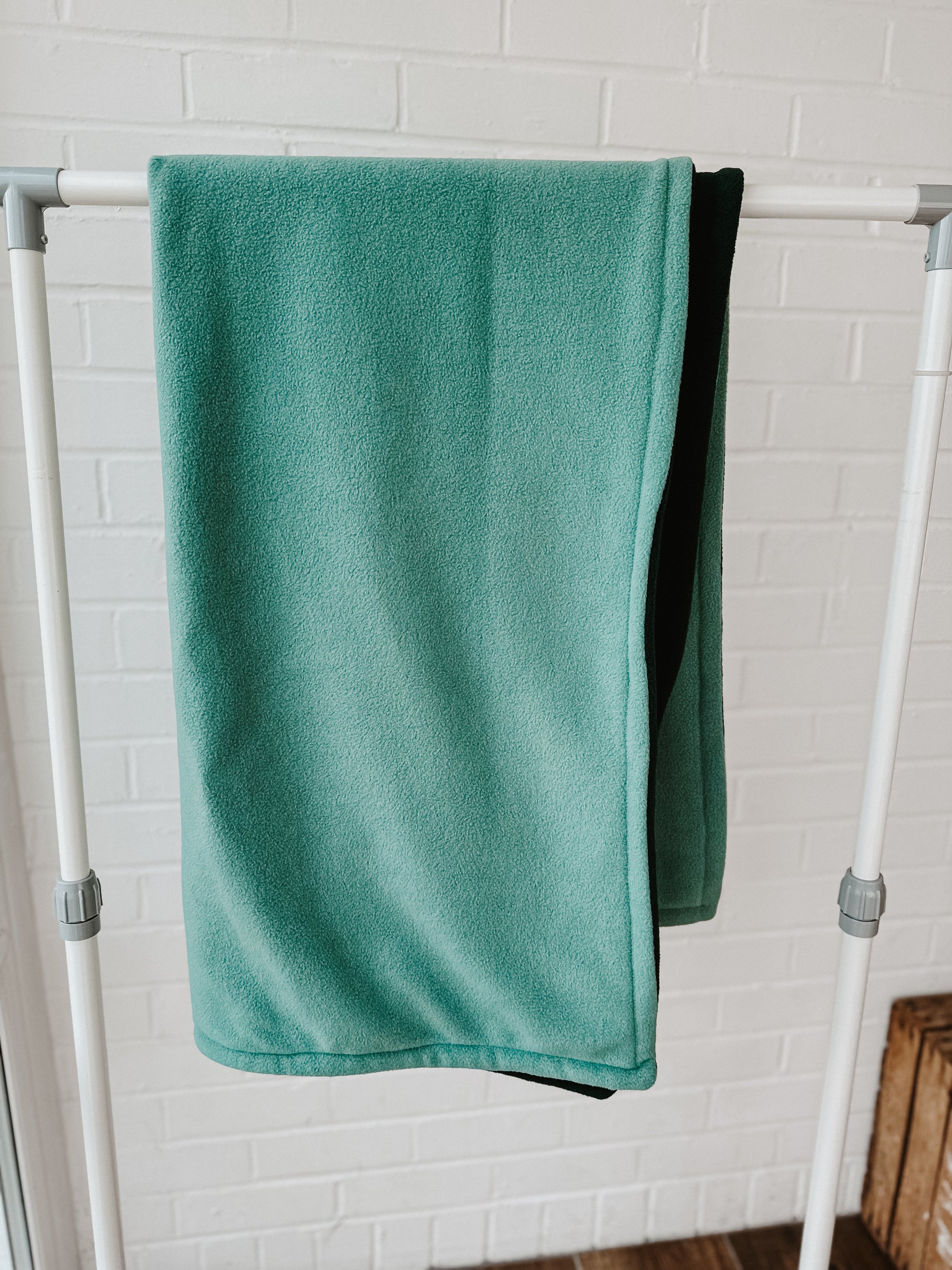 Sage & Bottle Green Human Polar Fleece Blanket - Bodhi & The Birchtree