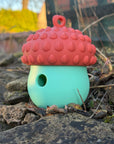 Acorn Dog Dispenser Toy - Turquoise & Pink