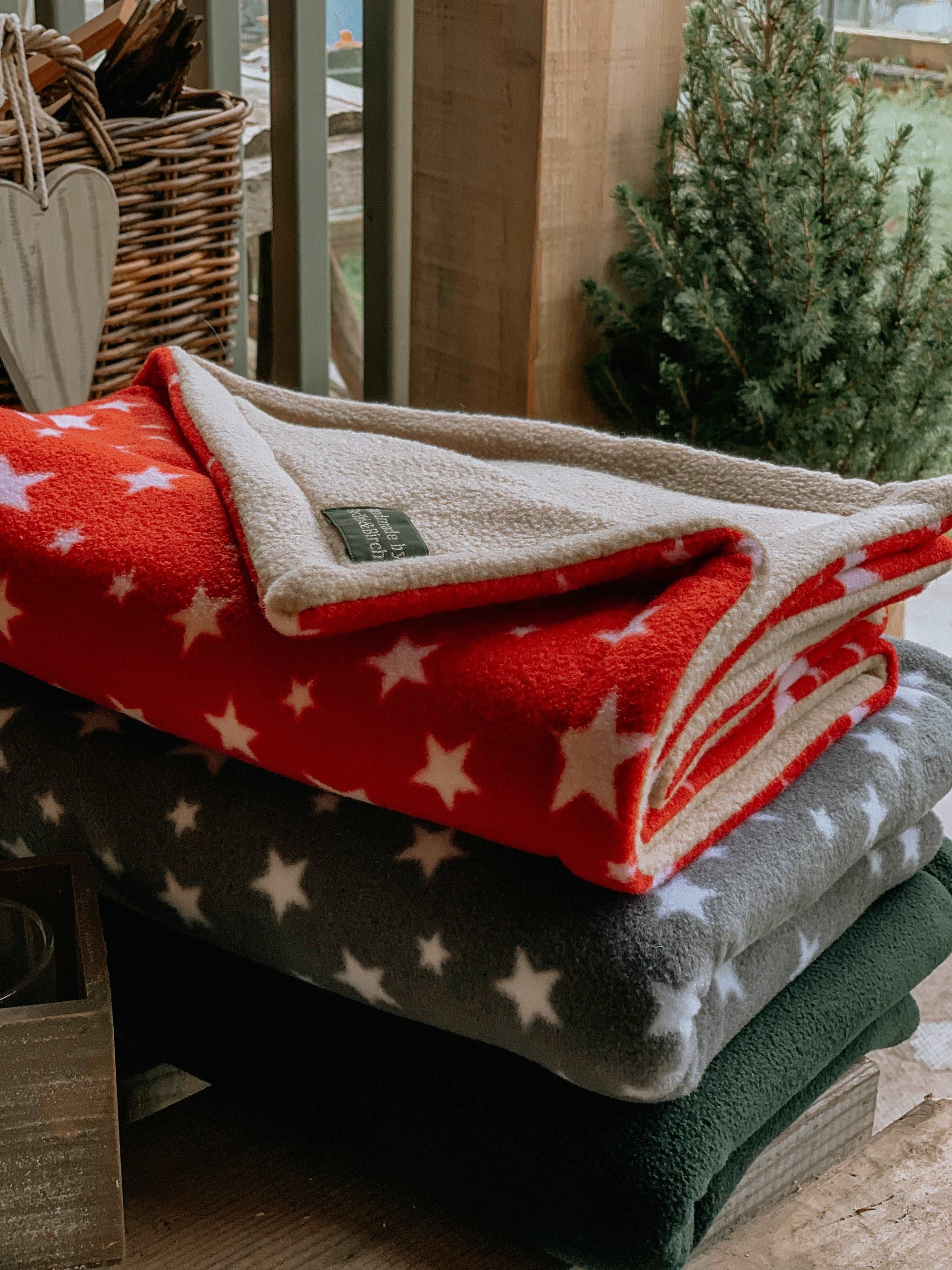 Bodhi and The Birchtree homemade anti pill fleece blankets for dogs.