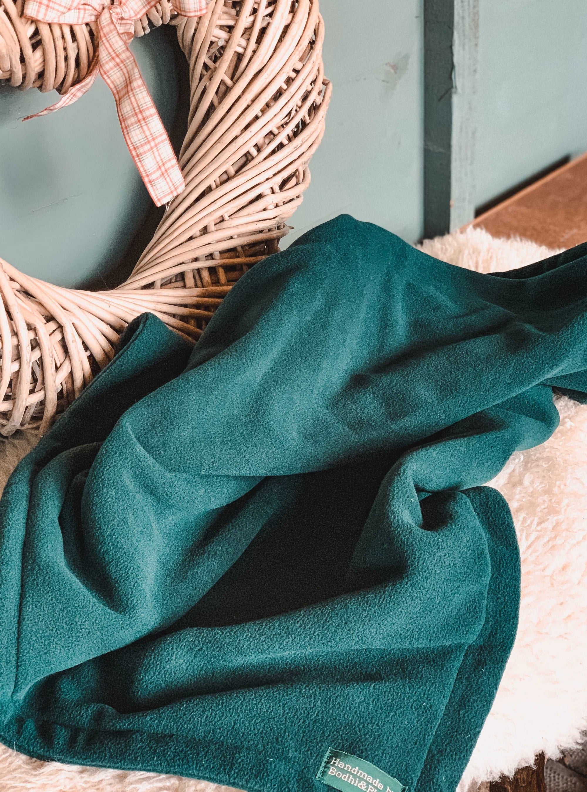 Fir Green Bodhi and The Birchtree Blanket. Handmade in Scotland