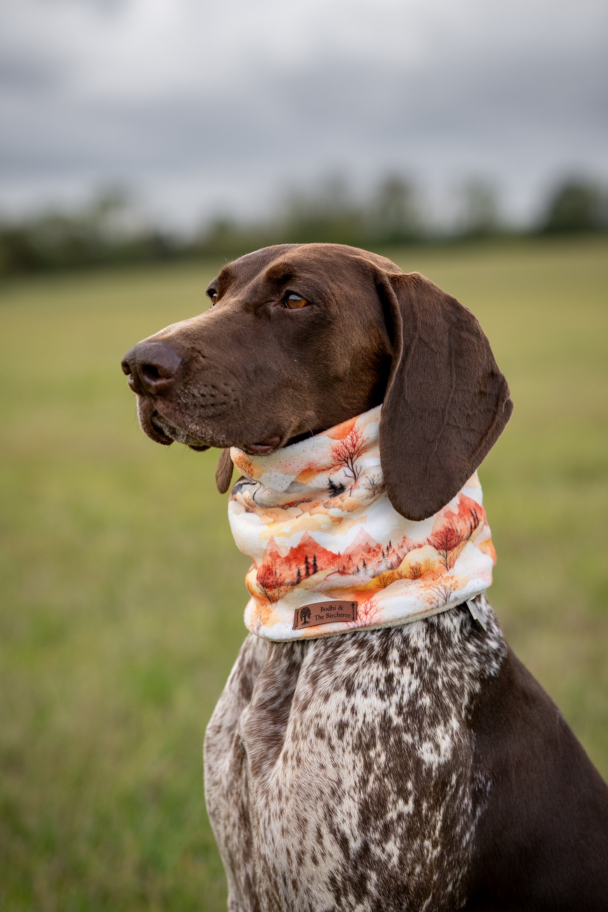 Watercolour Mountains & Cream Polar Fleece Snood - Bodhi & The Birchtree