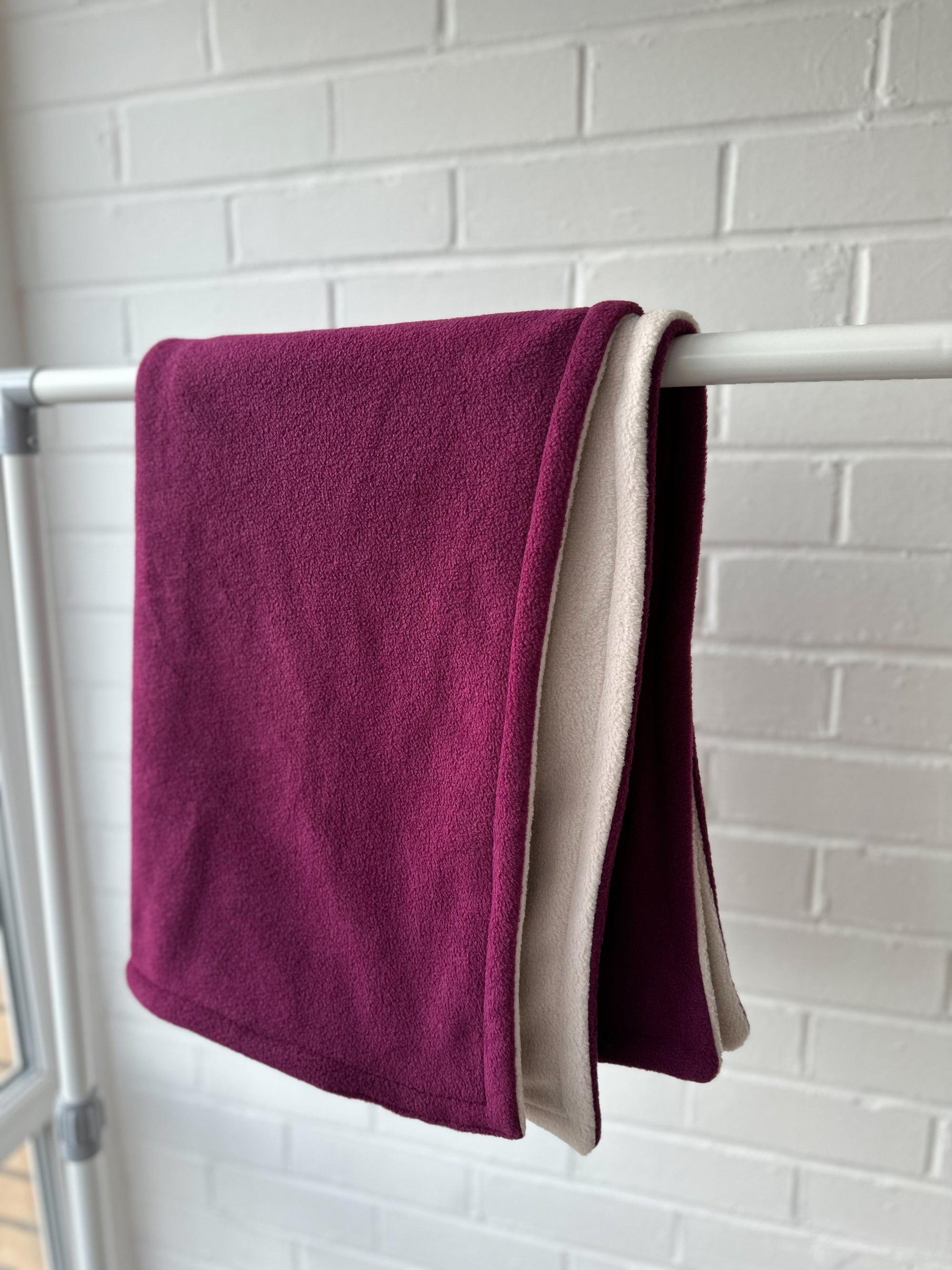 Plum &amp; Cream Polar Fleece Blanket - Bodhi &amp; The Birchtree