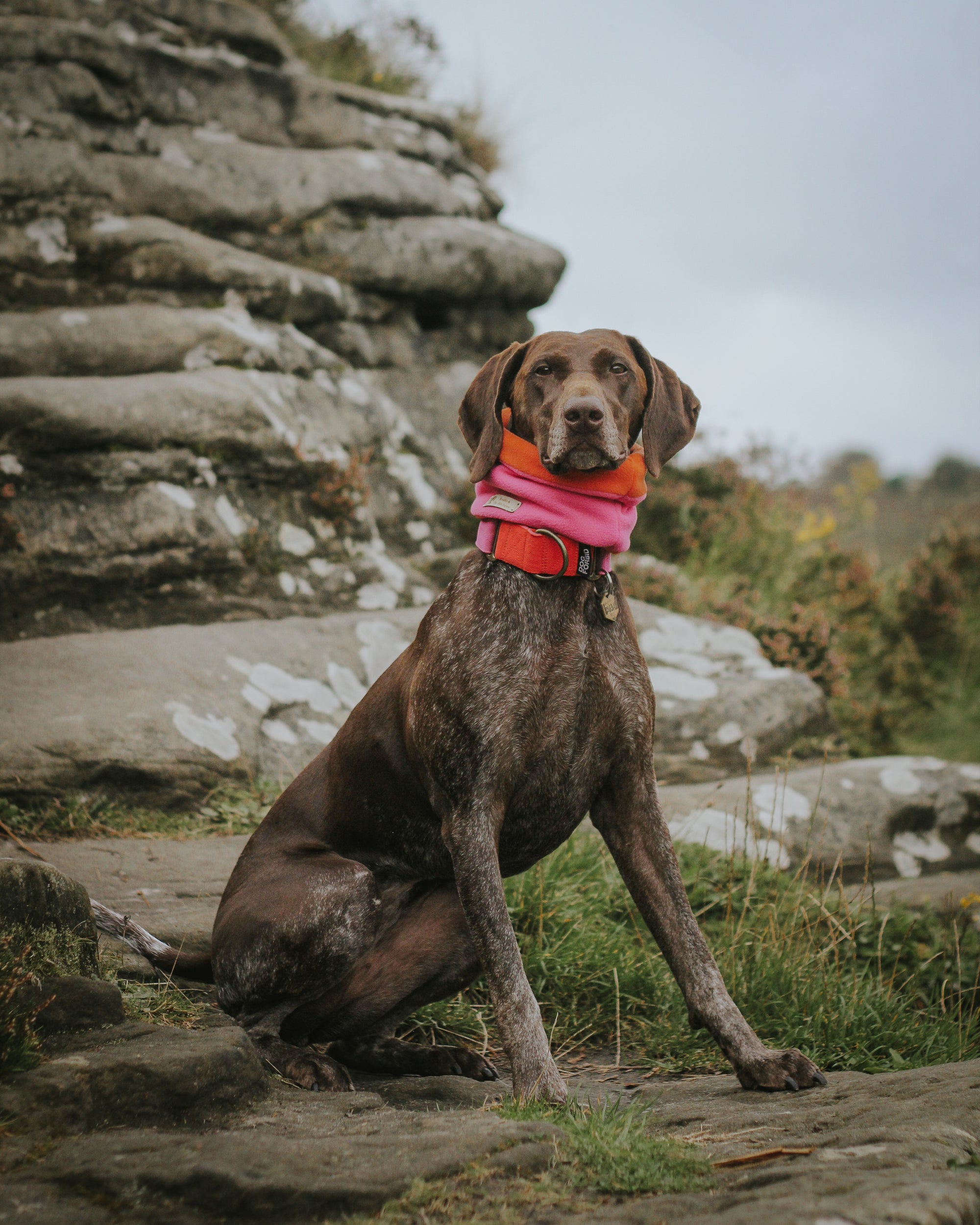 Bodhi & The Birchtree ‘The Nellie’ Pink & Orange Polar Fleece Snood - Bodhi & The Birchtree