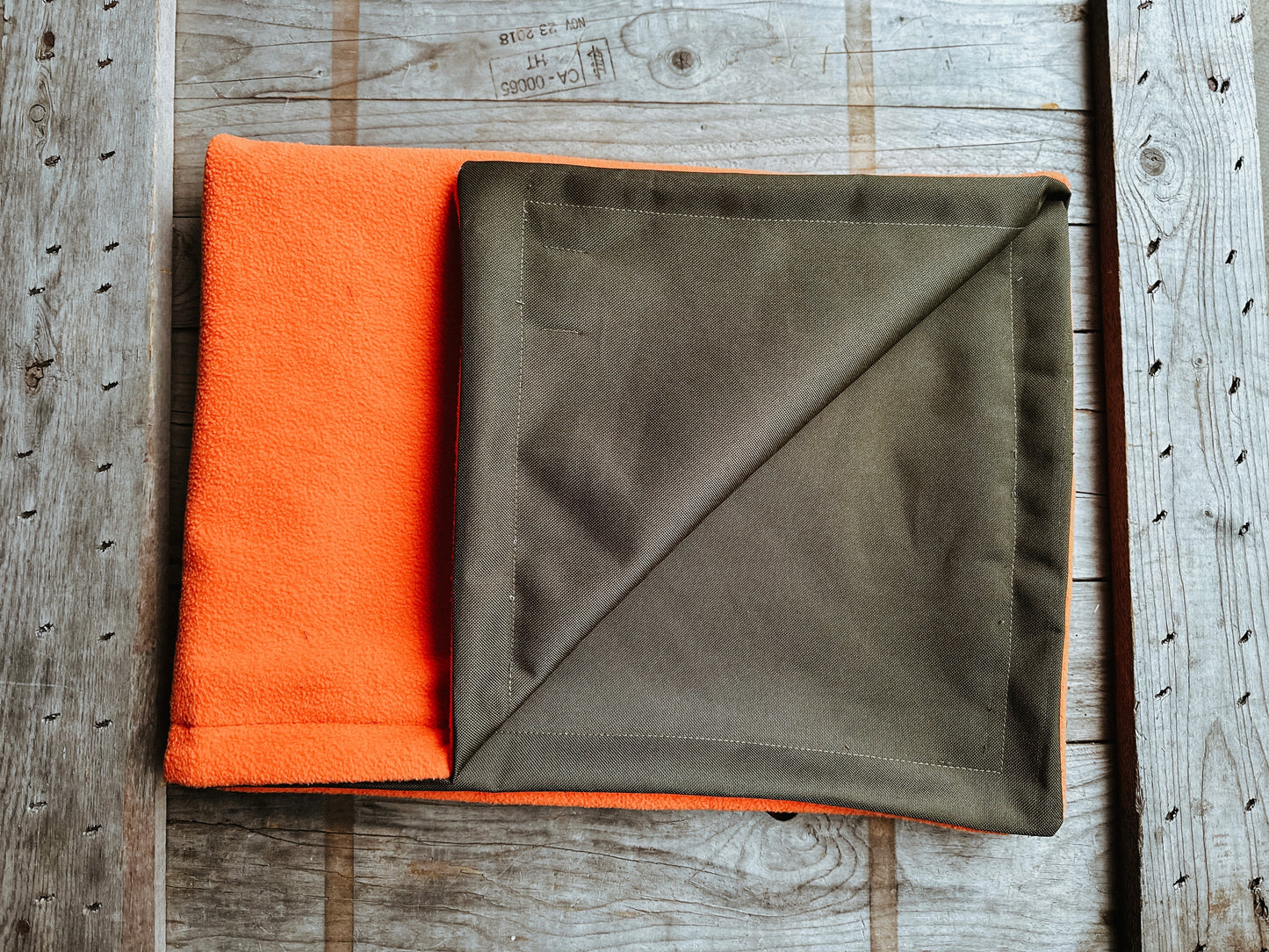 Not Quite Perfect Bodhi & The Birchtree Orange & Khaki Boot Blanket - Bodhi & The Birchtree