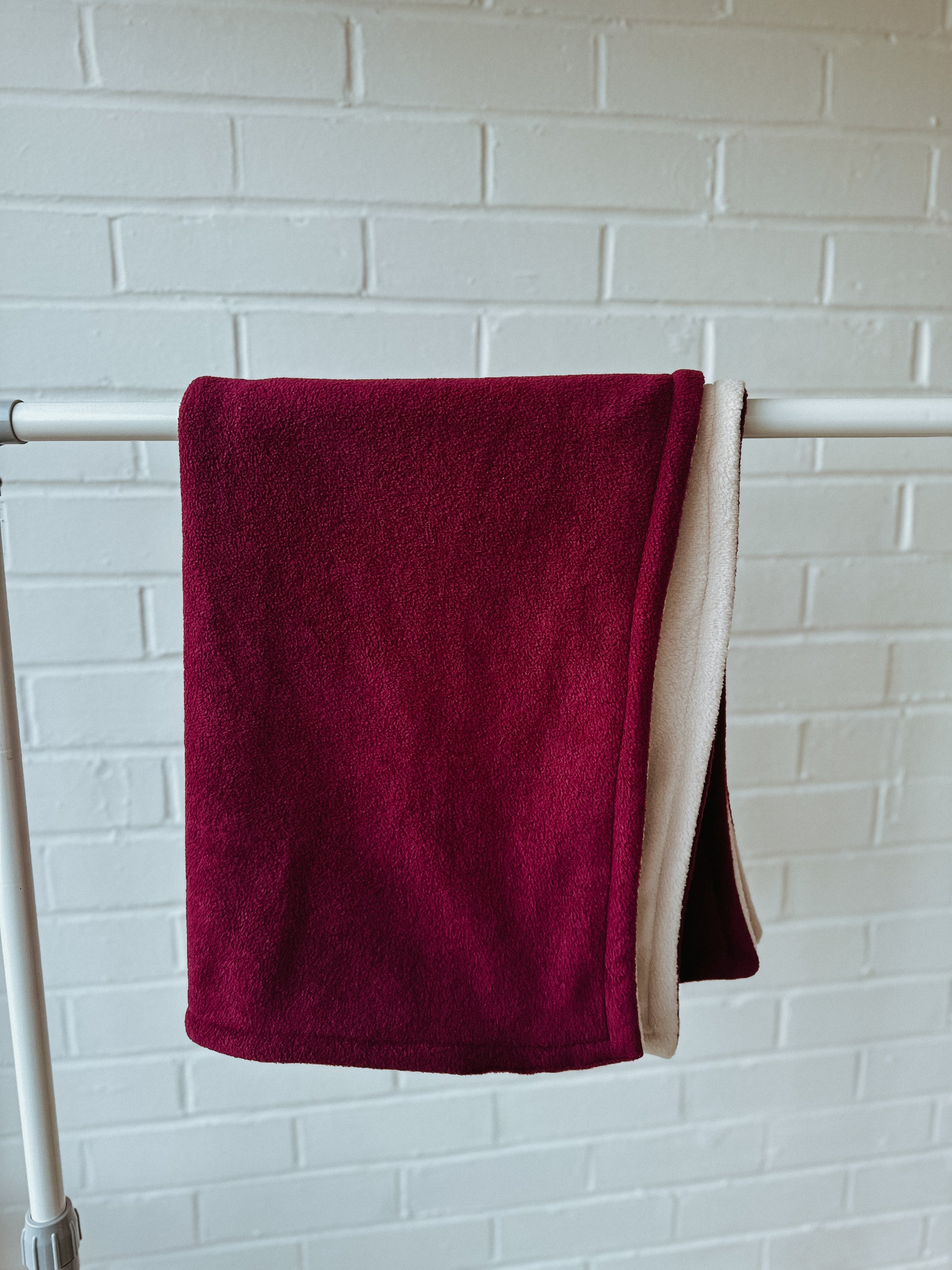 Plum &amp; Cream Polar Fleece Blanket - Bodhi &amp; The Birchtree