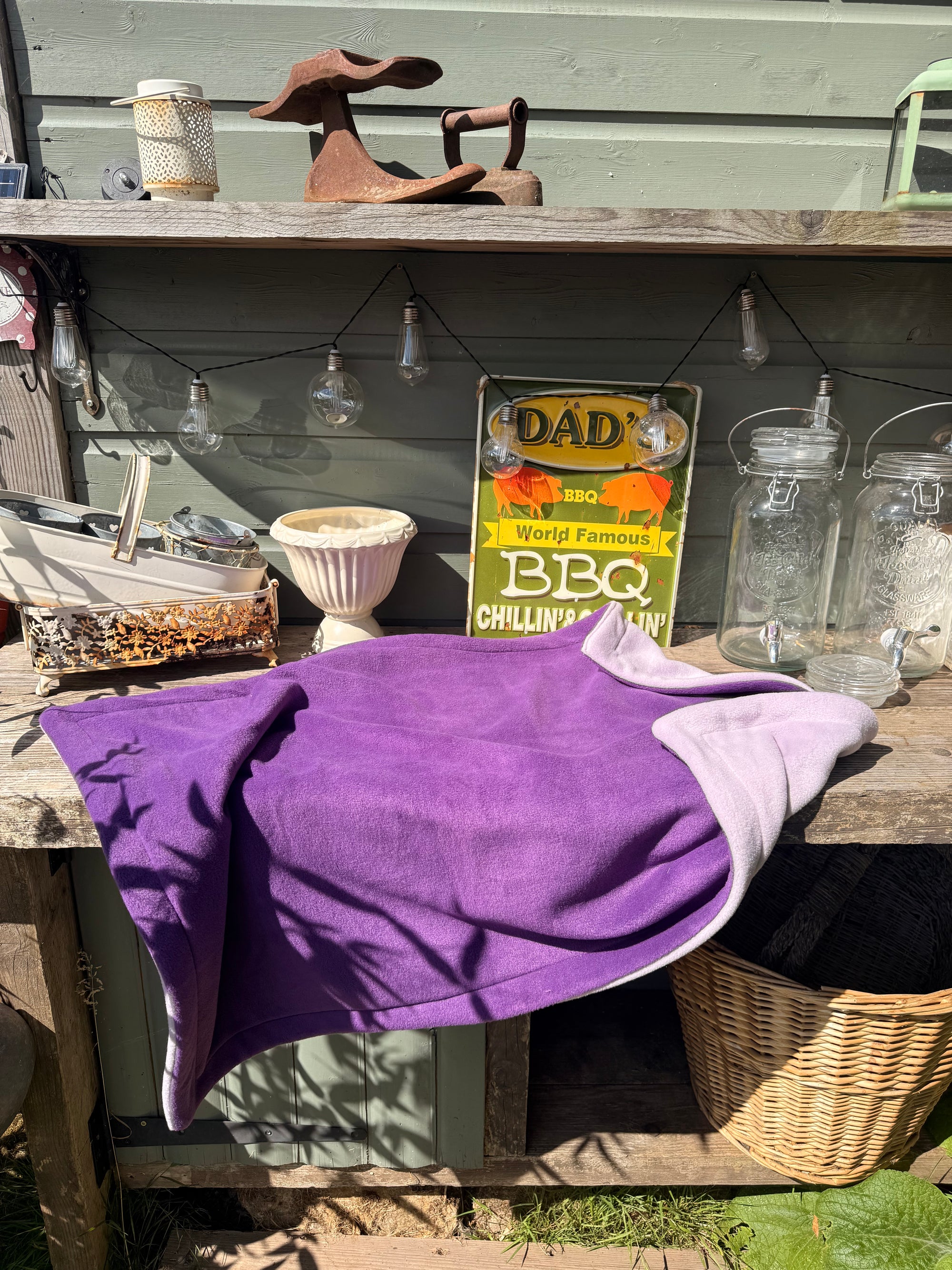Market Night - Purple &amp; Violet Polar Fleece Blanket