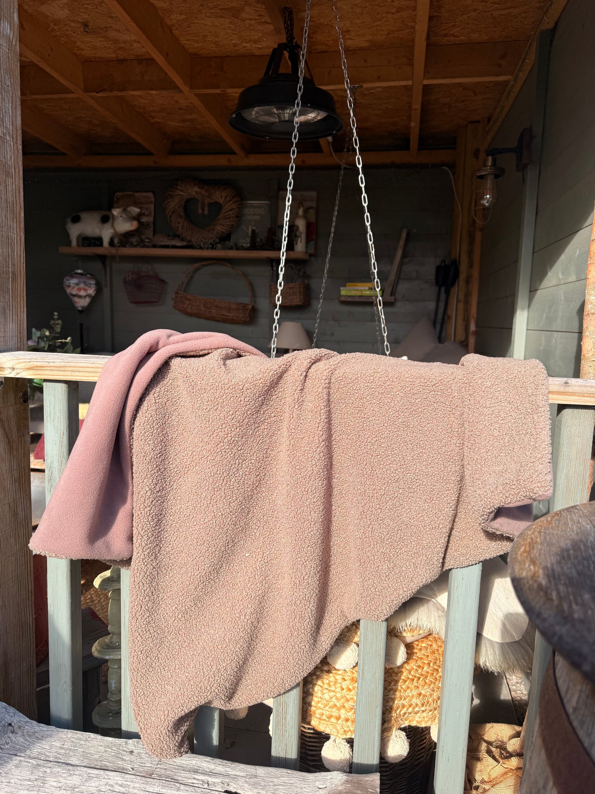 Taupe &amp; Mushroom Teddy &amp; Polar Fleece Blanket
