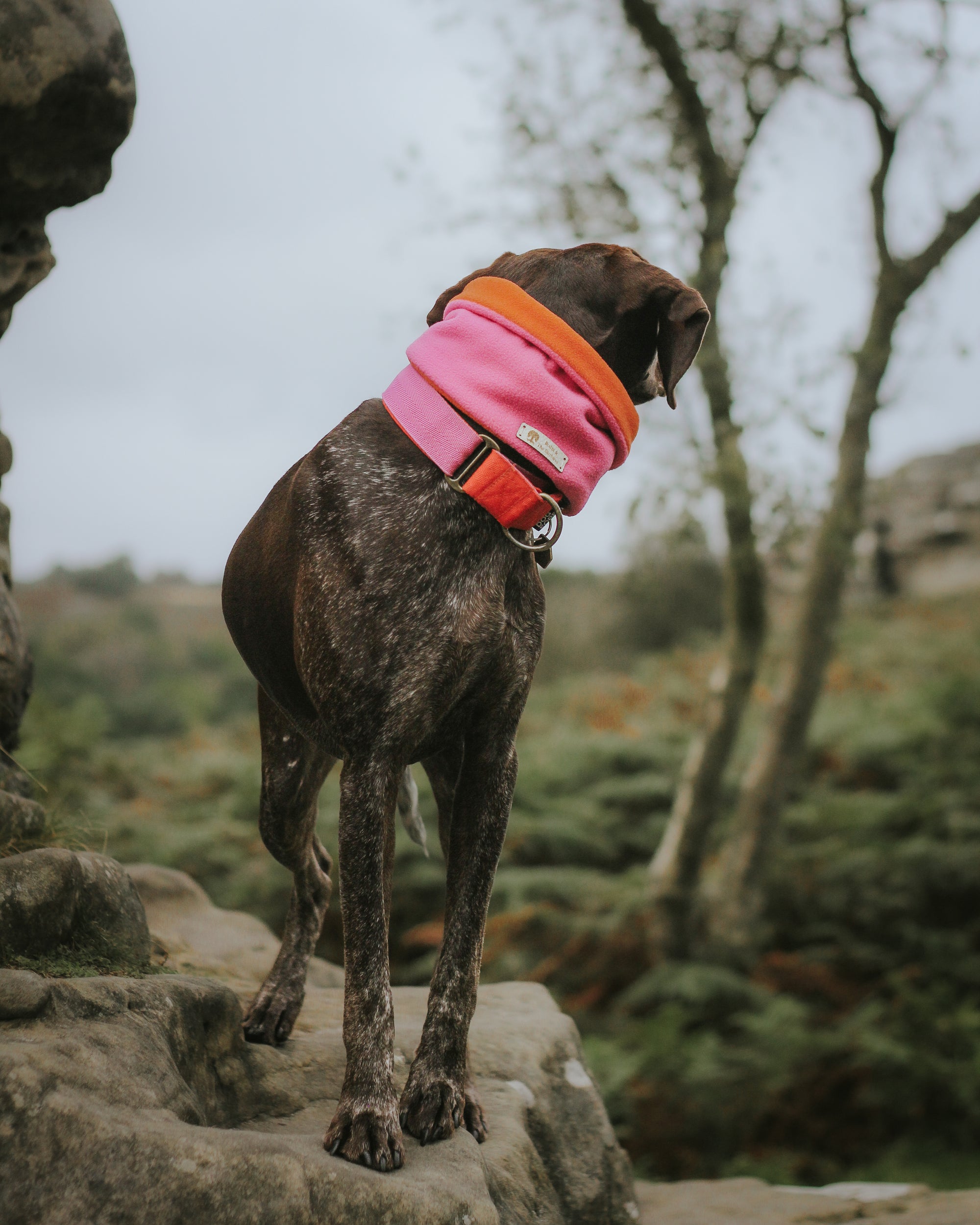 Bodhi & The Birchtree ‘The Nellie’ Pink & Orange Polar Fleece Snood - Bodhi & The Birchtree