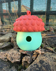 Acorn Dog Dispenser Toy - Turquoise & Pink