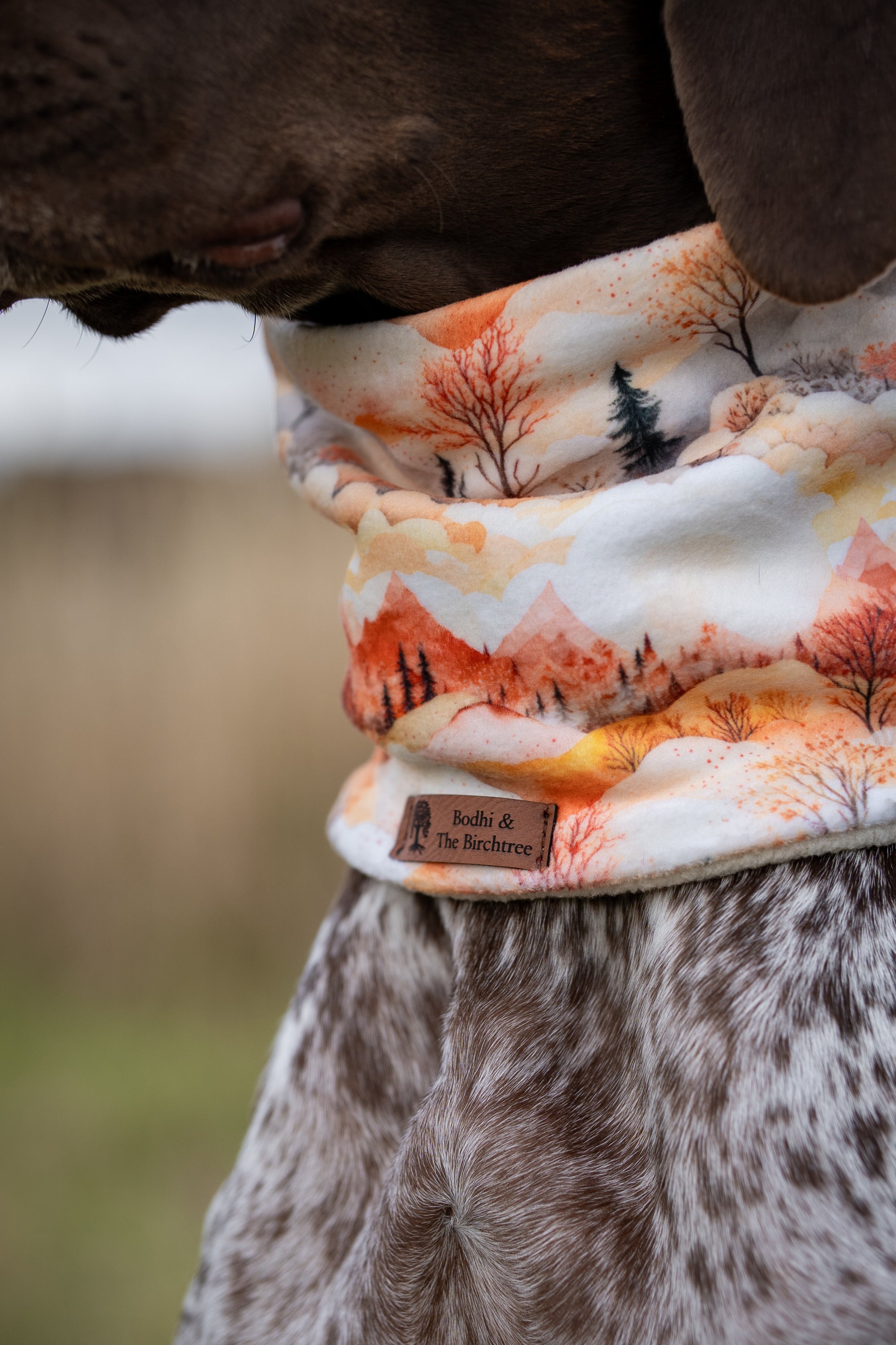 Watercolour Mountains & Cream Polar Fleece Snood - Bodhi & The Birchtree