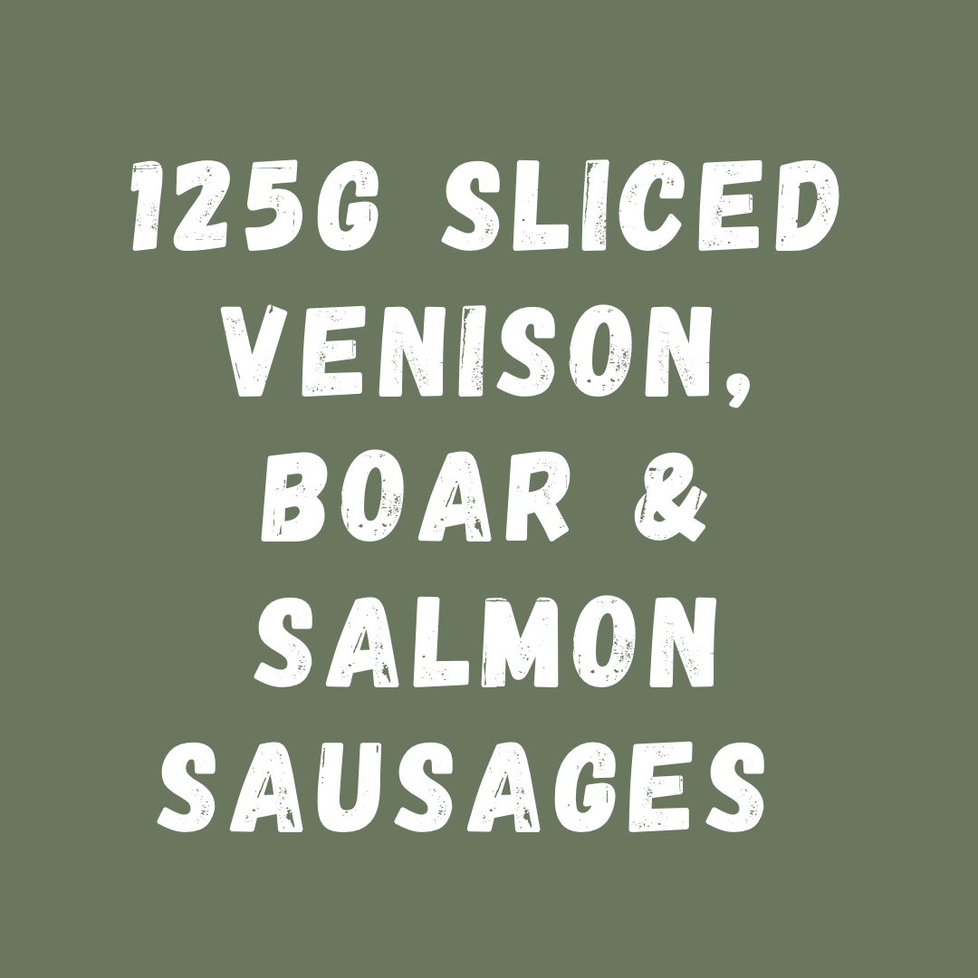 125G Sliced Venison, Boar &amp; Salmon Sausages