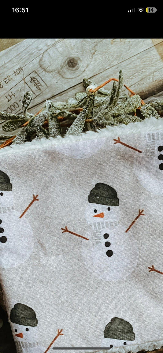 Not Quite Perfect Snowman Sherpa Blanket