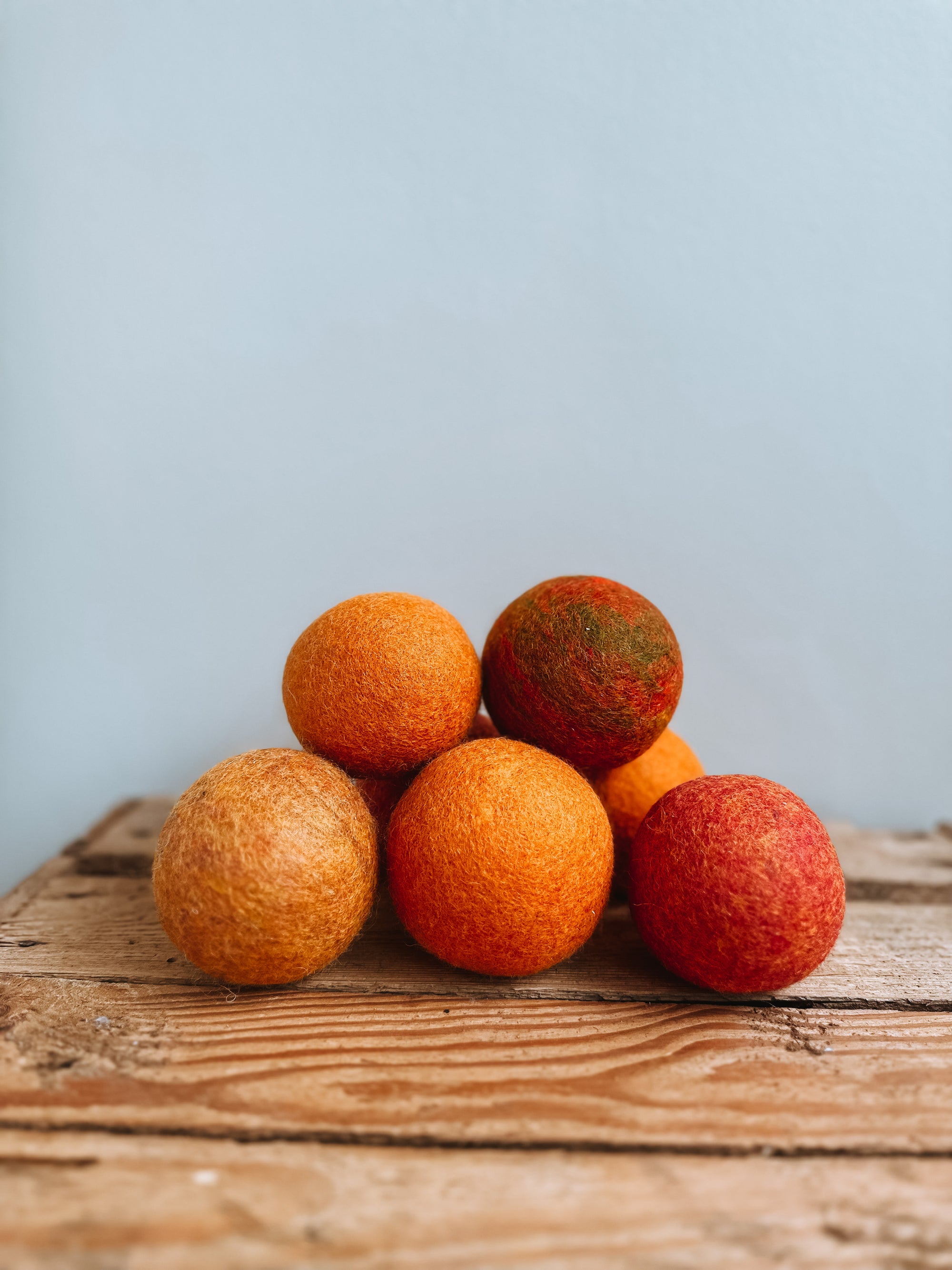 Orange/yellow Woollen Eco Tennis Ball - Bodhi &amp; The Birchtree