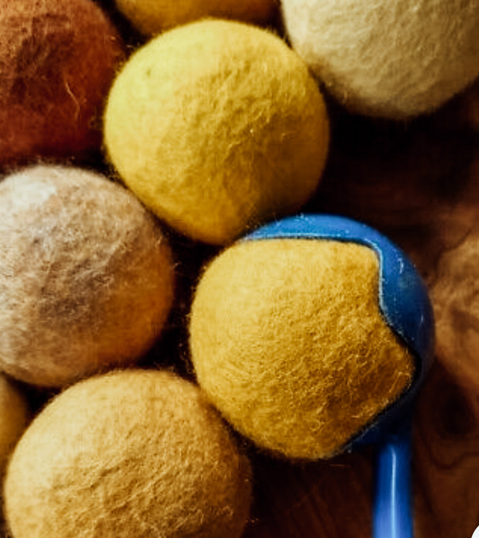 Orange/yellow Woollen Eco Tennis Ball - Bodhi &amp; The Birchtree