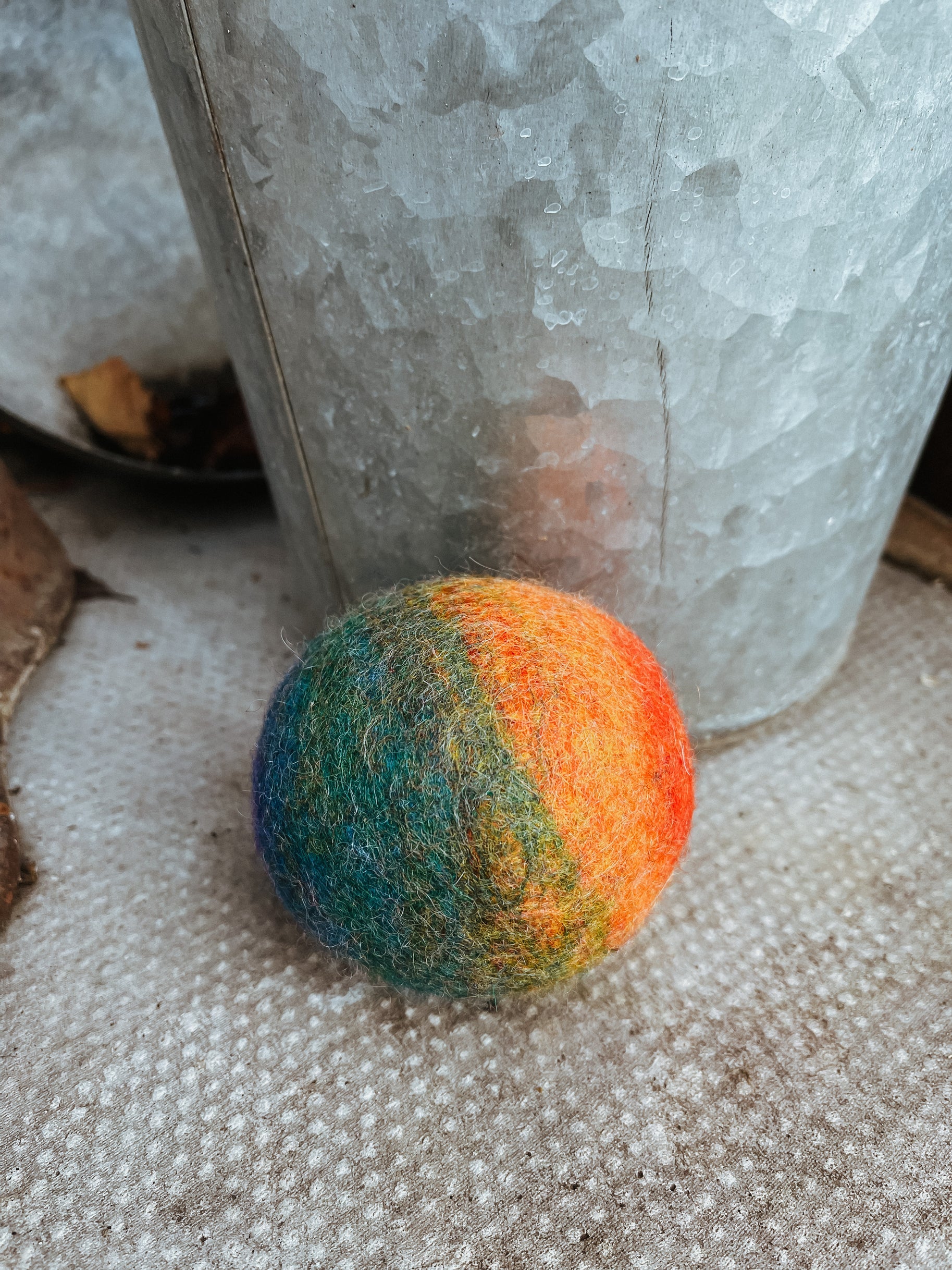 Large Multi-coloured Woollen Eco Tennis Ball - Bodhi &amp; The Birchtree