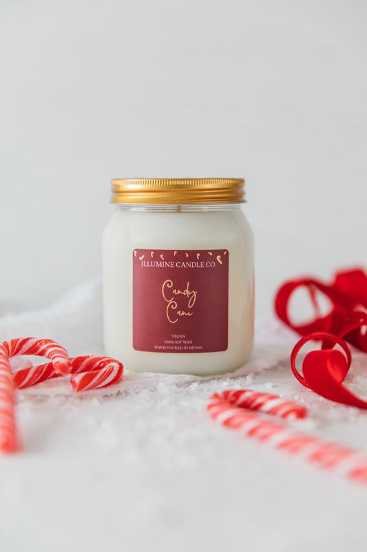 Illumine Candy Cane Vegan Soy Wax Signature Candle - Bodhi & The Birchtree