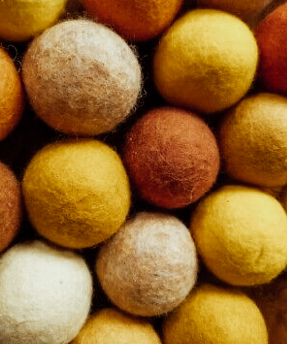 Orange/yellow Woollen Eco Tennis Ball - Bodhi &amp; The Birchtree